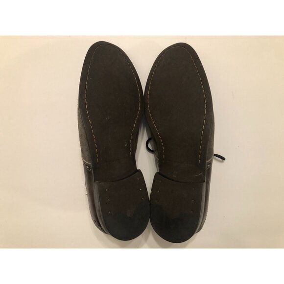 john varvatos men\'s gray leather suede dress shoes size: 9M main image 5